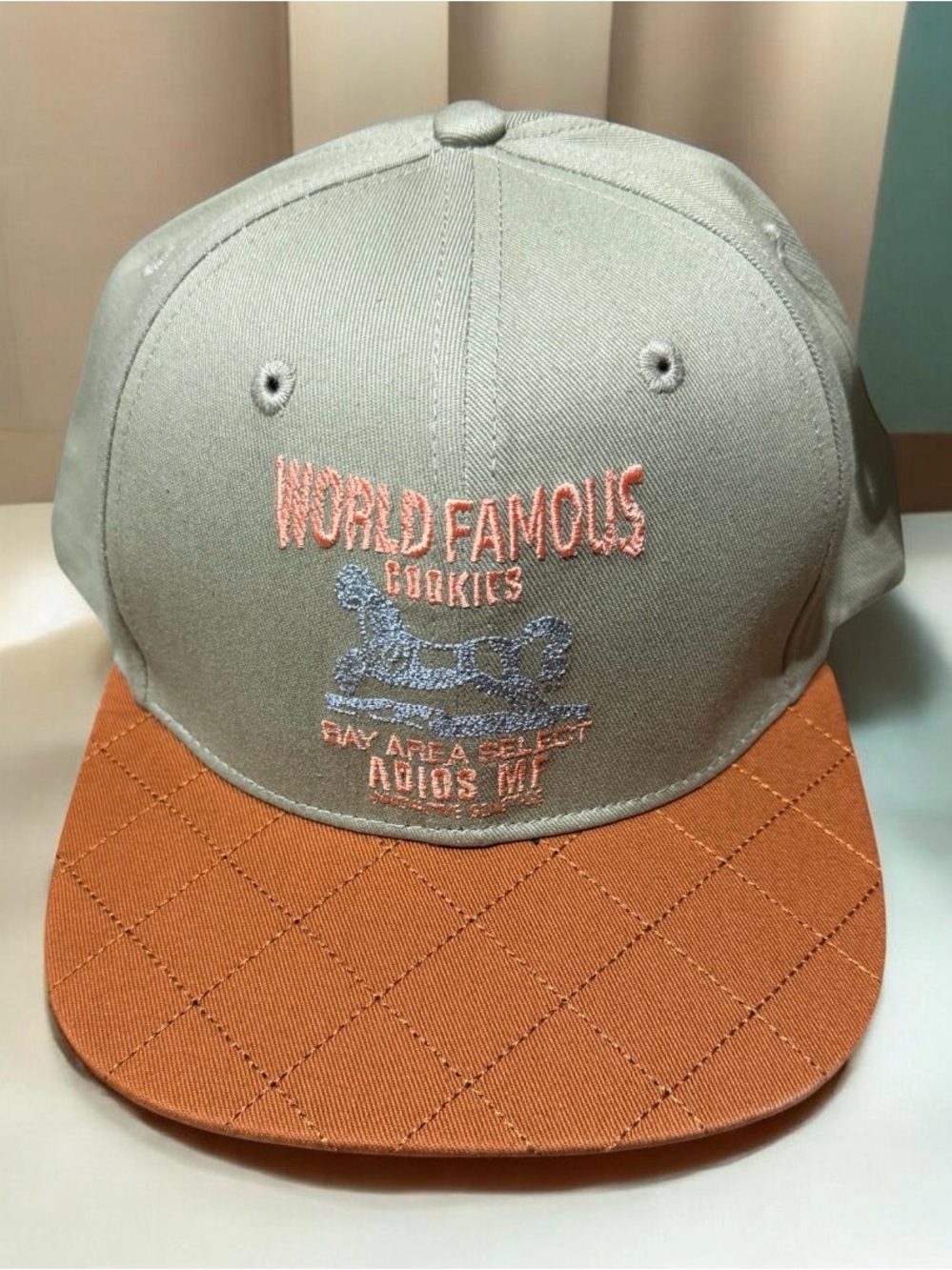 Zumiez Cookie Two-Tone Snapback Hat in Light Gray and Orange